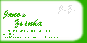 janos zsinka business card